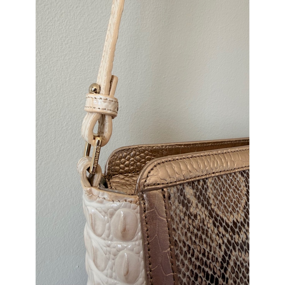 Brahmin Carrie Crossbody Bag Sunglow Dakota Snakeskin Croc Leather N67106000381 - Picture 5 of 15